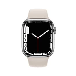 Apple Watch (Series 7) 2021 GPS + Celular 45 - Alumínio Prateado - Bracelete desportiva Branco