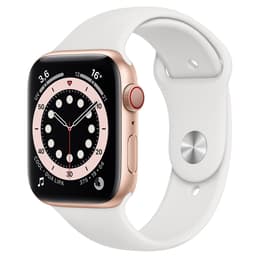Apple Watch (Series 5) GPS + Celular 40 - Alumínio Dourado - Circuito desportivo Branco