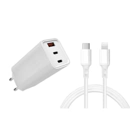 Carregador + Cabo (USB-C + Lightning) 65W - WTK