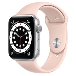 Apple Watch (Series 6) GPS 44 - Alumínio Prateado - Bracelete desportiva Rosa (Sand)