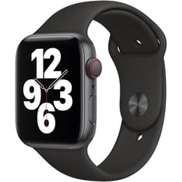Apple Watch (Series 4) GPS + Celular 44 - Aço inoxidável Cinzento - Bracelete desportiva Preto