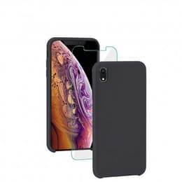 Capa iPhone XR e película de proteção - Silicone - Preto