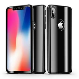 Capa iPhone X/XS e película de proteção - Plástico - Preto