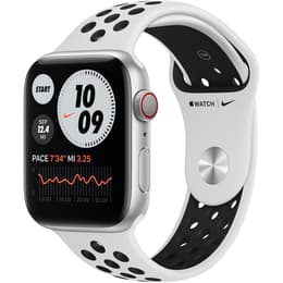 Apple Watch (Series 6) Setembro 2020 44 - Alumínio Prateado - Nike desportiva Platina pura/Preto