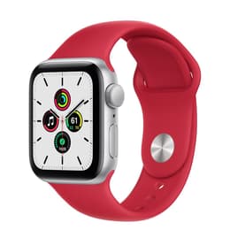 Apple Watch (Series 5) GPS 44 - Alumínio Prateado - Loop desportiva Vermelho