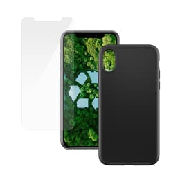 Capa iPhone X/Xs e película de proteção - Plástico - Preto