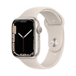 Apple Watch (Series 7) 2021 GPS + Celular 45 - Aço inoxidável Branco - Bracelete desportiva Branco