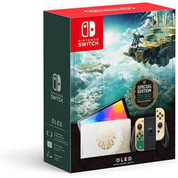 Switch OLED 64GB - Dourado - Edição limitada The Legend Of Zelda Tears Of The Kingdom + The Legend Of Zelda Tears Of The Kingdom