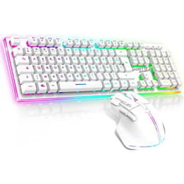 Spirit Of Gamer Teclado AZERTY Francês Sem fios Retro-iluminado Ultimate 600 combo
