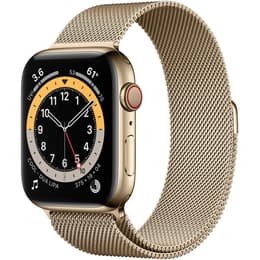 Apple Watch (Series 6) 2020 GPS + Celular 44 - Aço inoxidável Dourado - Loop milanesa Dourado
