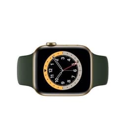 Apple Watch (Series 6) 2020 GPS + Celular 40 - Aço inoxidável Dourado - Bracelete desportiva Verde