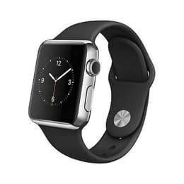 Apple Watch (Series 1) 2016 GPS 42 - Aço inoxidável Prateado - Circuito desportivo Preto