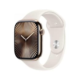 Apple Watch Series 9 (2023) GPS + Celular 41 mm - Aço inoxidável Dourado - Bracelete desportiva Luz das estrelas