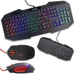Cortek Teclado QWERTY Italiano Retro-iluminado XForce + GP4 Kit Mouse and Keyboard