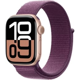 Apple Watch Series 10 (2024) GPS + Celular 42 mm - Alumínio Rosa-dourado - Loop desportiva Roxo