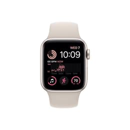 Apple Watch (Series SE) 2020 GPS + Celular 44 - Alumínio Dourado - Bracelete desportiva Branco