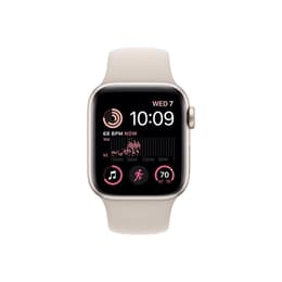Apple Watch Series SE 1 (2020) GPS + Celular 44 mm - Alumínio Dourado - Bracelete desportiva Branco