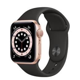 Apple Watch (Series 5) 2019 GPS + Celular 44 - Aço inoxidável Dourado - Bracelete desportiva Preto