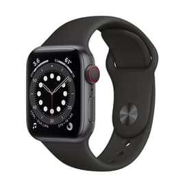 Apple Watch (Series 6) 2020 GPS + Celular 40 - Alumínio Cinzento sideral - Bracelete desportiva Preto