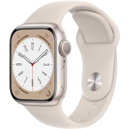 Apple Watch (Series 8) 2022 GPS 41 - Alumínio Luz das estrelas - Bracelete desportiva Luz das estrelas