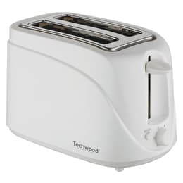 Torradeira Grille Pain 2 avec Fentes, Techwood TGP-202 - Coloris Blanc compartimentos - Branco