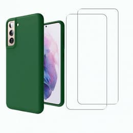 Capa Galaxy S21 5G e 2 películas de proteção - TPU - Verde