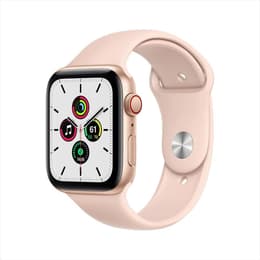 Apple Watch (Series SE) 2020 GPS + Celular 44 - Alumínio Dourado - Bracelete desportiva Rosa (Sand)