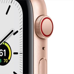 Apple Watch Series SE 1 (2020) GPS + Celular 44 mm - Alumínio Dourado - Bracelete desportiva Rosa