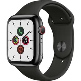 Apple Watch (Series 5) 2019 GPS + Celular 44 - Alumínio Cinzento sideral - Circuito desportivo Preto