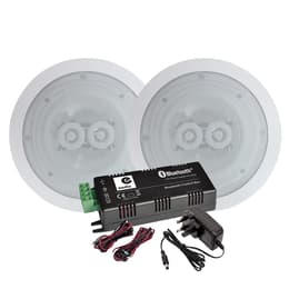 Haut-parleurs 2x120W E-Audio B404, plafond encastrable WATERPROOF Hifi, Amplificateur stéréo E-audio B425BL, Bluetooth 5.0 2x15W Bluetooth Speakers - Branco