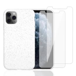 Capa iPhone 11 Pro e 2 películas de proteção - Material natural - Branco