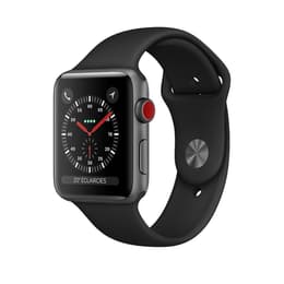 Apple Watch Series 3 (2017) GPS + Celular 42 mm - Alumínio Cinzento sideral - Bracelete desportiva Preto