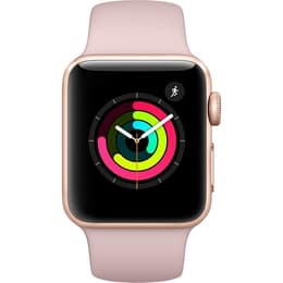Apple Watch (Series 3) 2017 GPS 38 - Alumínio Dourado - Circuito desportivo Rosa