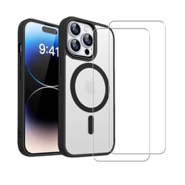 Capa iPhone 14 Pro e 2 películas de proteção - TPU - Transparente