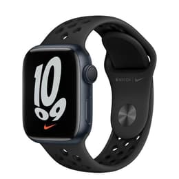 Apple Watch (Series 7) 2021 GPS 41 - Alumínio Preto - Bracelete desportiva Nike Antracite/Preto