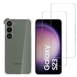 Capa Galaxy S23 e 2 películas de proteção - TPU - Transparente