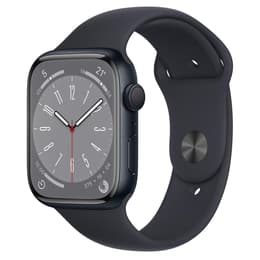 Apple Watch (Series 8) 2022 GPS 45 - Alumínio Meia-noite - Bracelete desportiva Azul