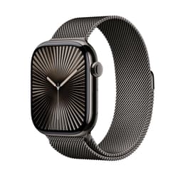 Apple Watch Series 10 (2024) GPS 46 mm - Alumínio Preto brilhante - Loop milanesa Preto