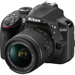Reflex D3400 - Preto + Nikon AF-P DX Nikkor 18-55mm f/3.5-5.6 G VR f/3.5-5.6