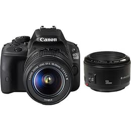 Reflex - Canon EOS 100D Preto + Lente Canon Zoom Lens EF-S 18-55mm f/3.5-5.6 IS II + EF 50mm f/1.8 II
