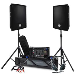 Pack Sono BM SONIC Amplificateur 1000W, Paire d'Enceintes Passives 2x300W, Table de Mixage, Pieds, Casque DJ, Câbles et Micro Colunas Pa