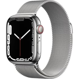 Apple Watch (Series 7) 2021 GPS + Celular 45 - Aço inoxidável Prateado - Loop milanesa Prateado