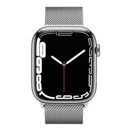 Apple Watch Series 7 (2021) GPS + Celular 45 mm - Aço inoxidável Prateado - Loop milanesa Cinzento