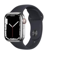 Apple Watch (Series 6) 2020 GPS + Celular 44 - Aço inoxidável Prateado - Bracelete desportiva Preto