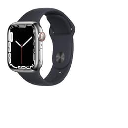 Apple Watch Series 6 (2020) GPS + Celular 44 mm - Aço inoxidável Prateado - Bracelete desportiva Preto