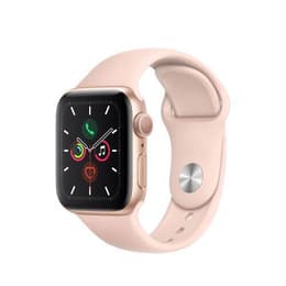 Apple Watch Series 5 (2019) GPS + Celular 44 mm - Aço inoxidável Dourado - Bracelete desportiva Rosa
