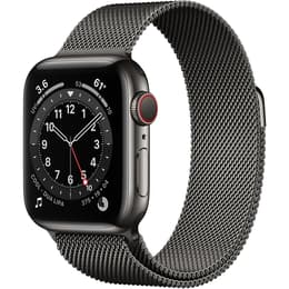 Apple Watch Series 6 (2020) GPS + Celular 44 mm - Aço inoxidável Grafite - Loop milanesa Preto