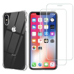 Capa iPhone XS,iPhone X e 2 películas de proteção - TPU - Transparente