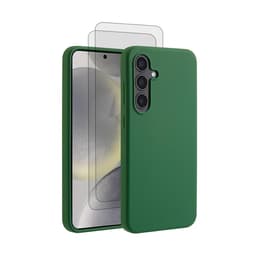 Capa Galaxy S24 e 2 películas de proteção - Silicone - Verde
