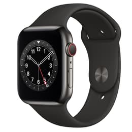 Apple Watch (Series 6) 2020 GPS 44 - Aço inoxidável Grafite - Circuito desportivo Preto